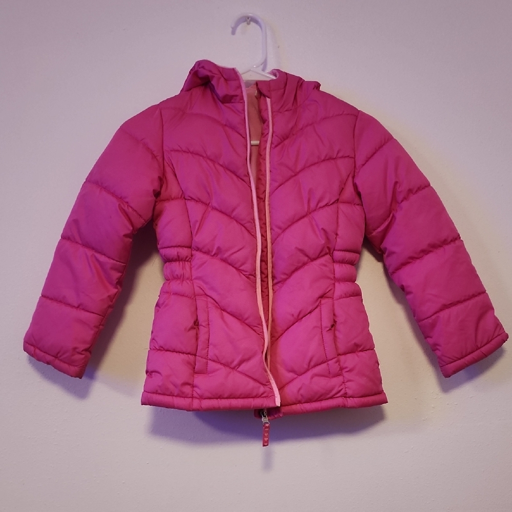 Vibrant Pink Hooded Puffer Jacket